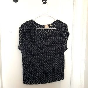 Cute textured black and white top for sale!